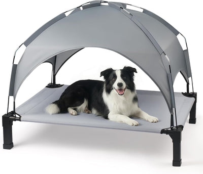 Cama elevada perro con toldo portátil 42pulg