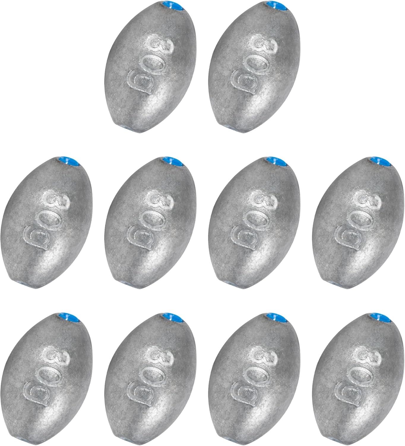 Plomos de pesca ovalados 1/8 a 7 oz para agua salada