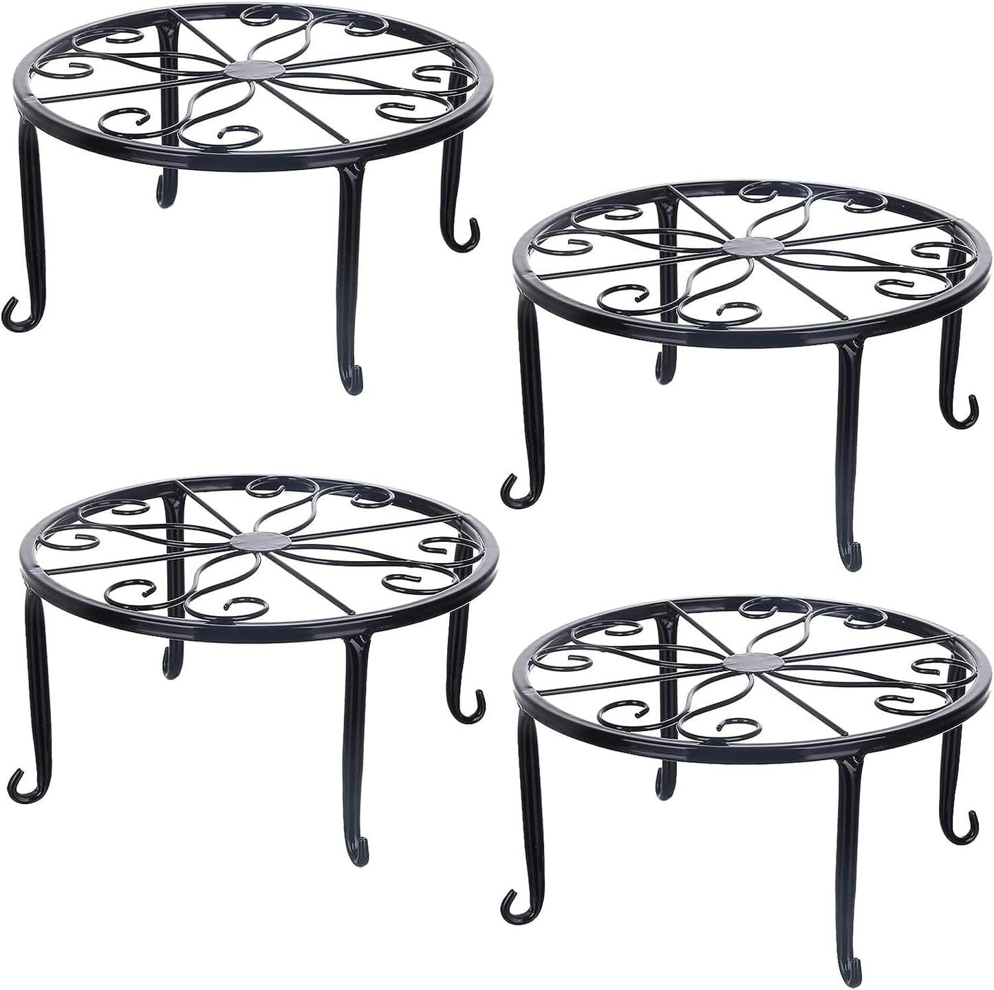 4 Soportes Hierro Resistente para Macetas Prueba Oxido