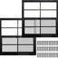 2 Ventanas Cobertizo 24x24" Vidrio Templado Marco Negro