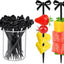 30 Palillos Cóctel Lazo Negro Acrílico Brochetas Frutas