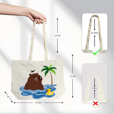 Bolso tote canvas reutilizable para mujer shopping trabajo gimnasio