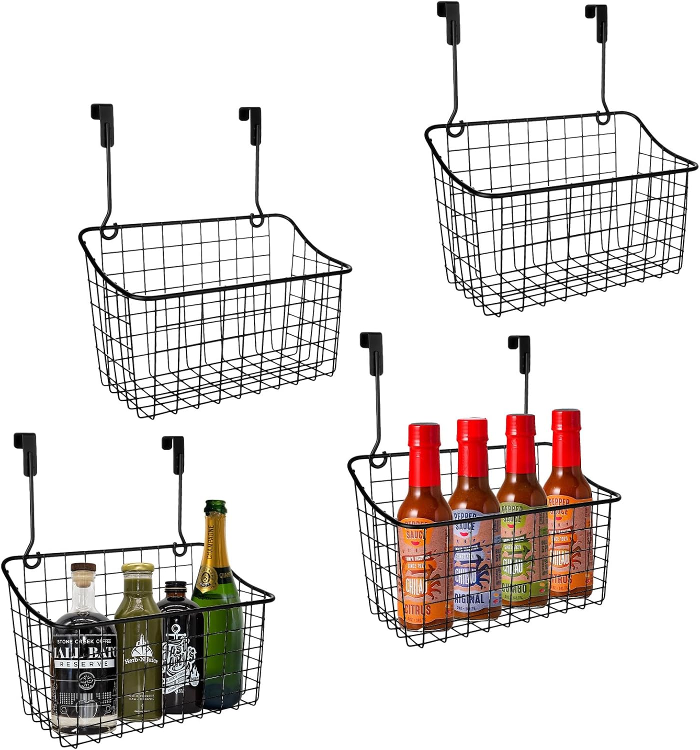 4 Cestas colgantes metal cocina baño 11x9.2"