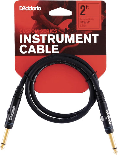 Cable guitarra 1/4pulg macho a macho 2pies extremos rectos