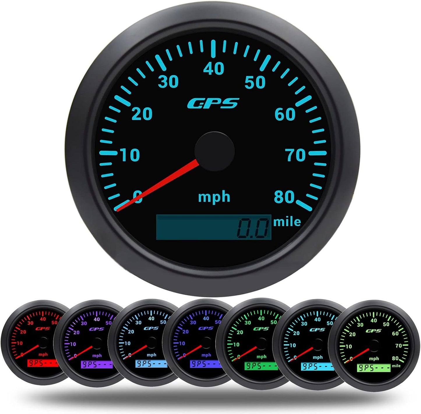 Velocímetro GPS digital 3.34" 0-80 MPH para auto
