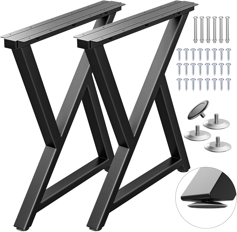 Patas de mesa metal negro 28x24" set 2