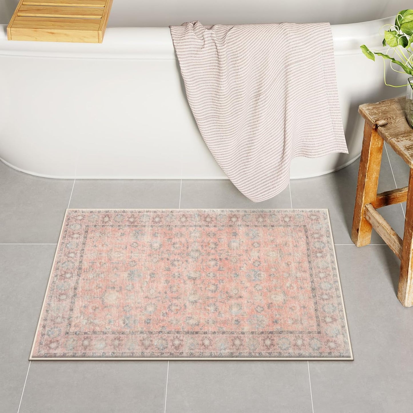 Alfombra baño bohemia 18x26pulg microfibra antiderrap