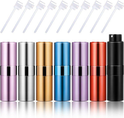 7 Botellas Atomizador Perfume Viaje 0.7oz Rellenable con Bomba