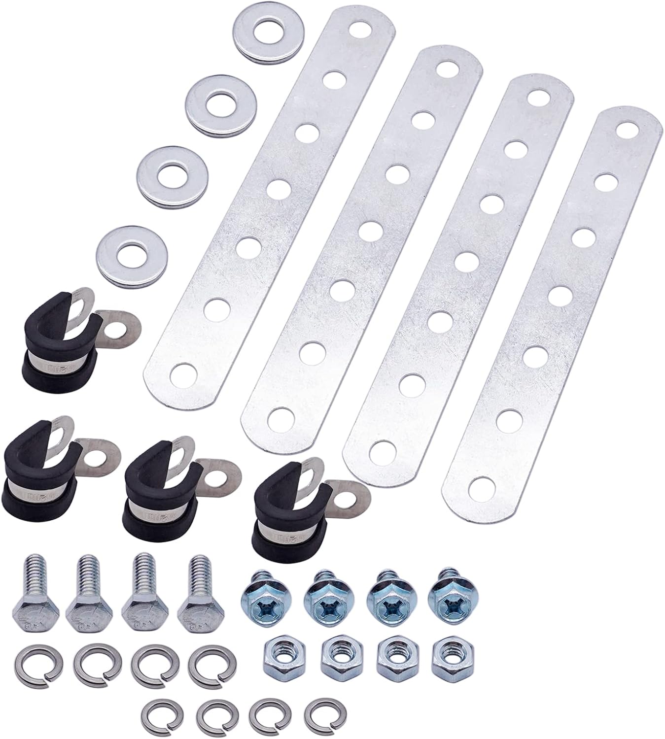 Kit soporte universal enfriador aceite motor metal plata