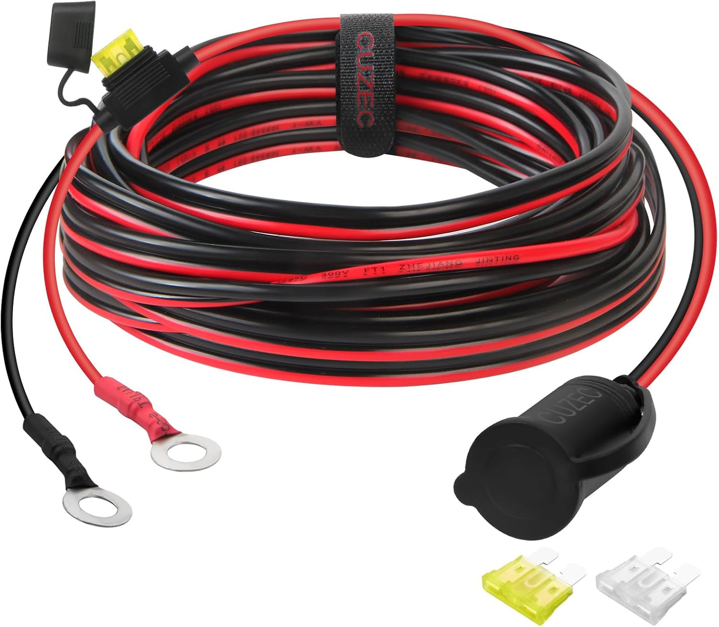 Adaptador enchufe 14AWG 14" con terminal ojales