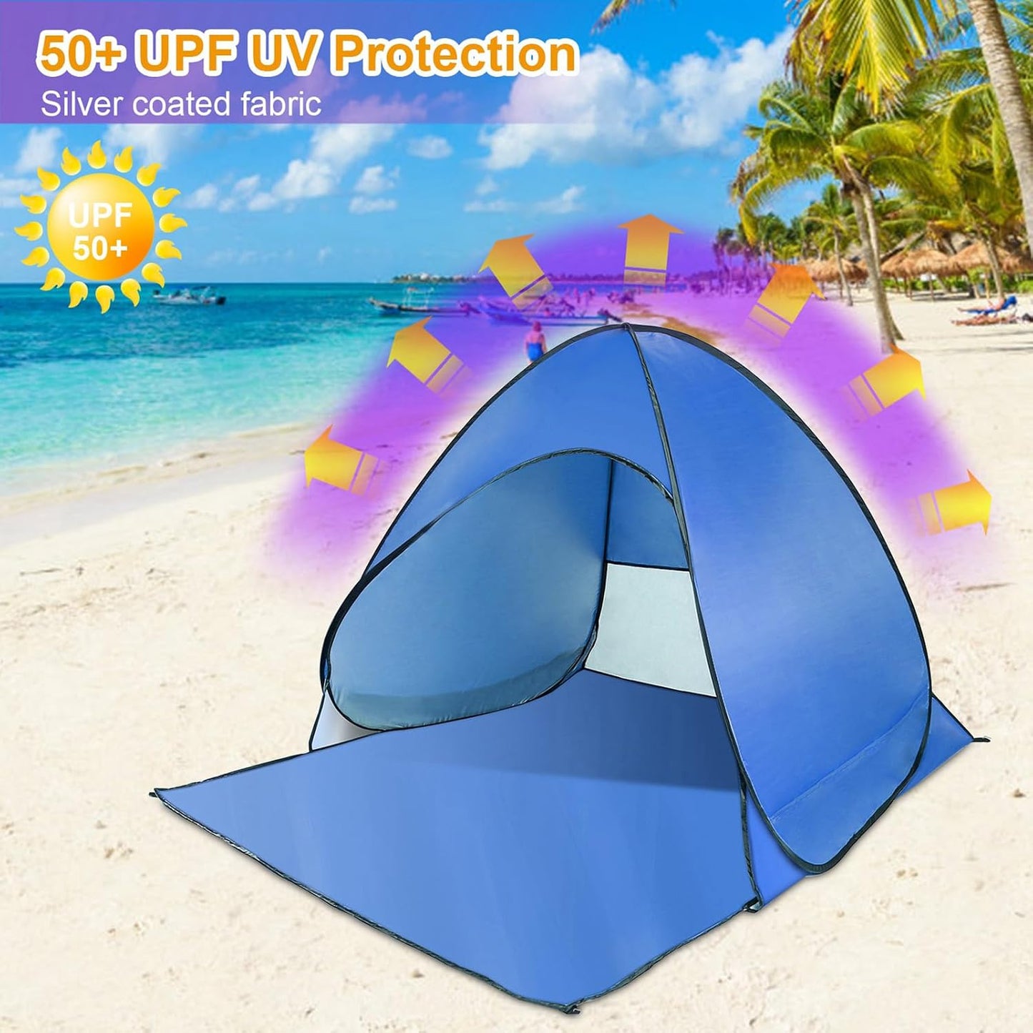 Refugio playa desplegable 2-3 personas UPF50 con toldo