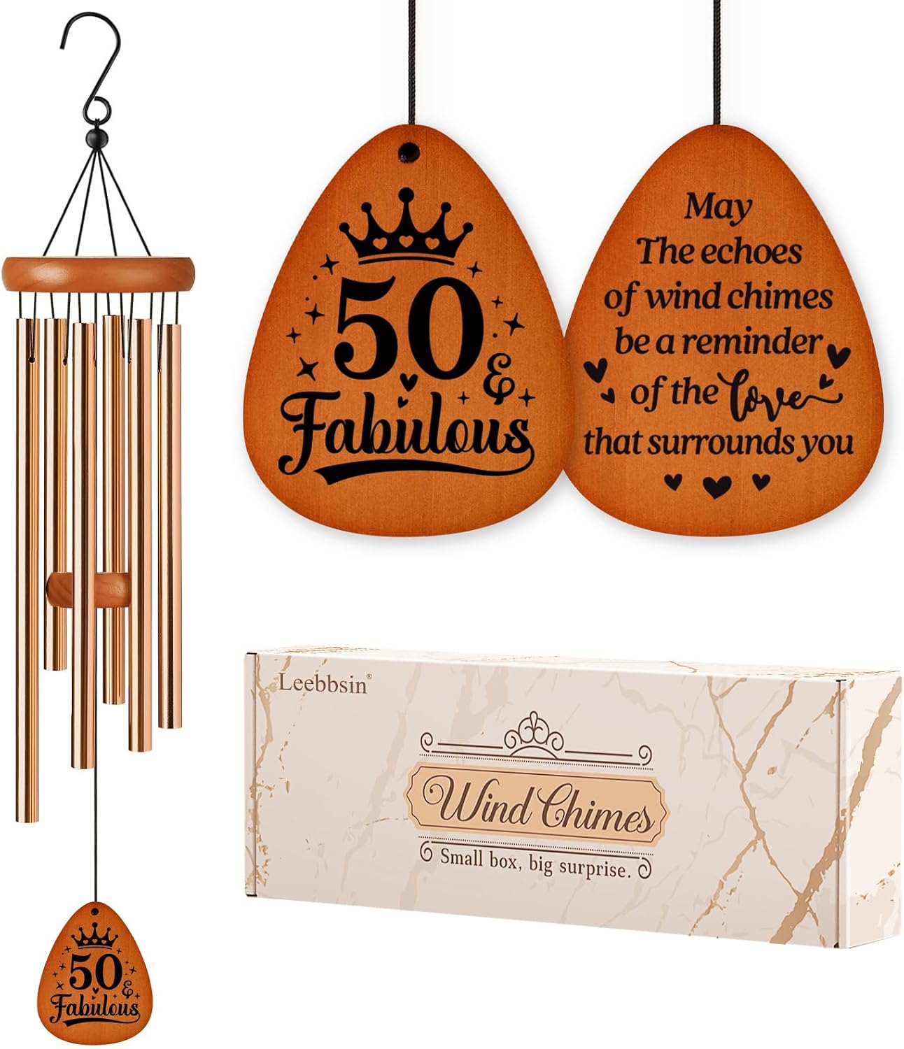 Regalo 50 años mujer campanillas viento amistad