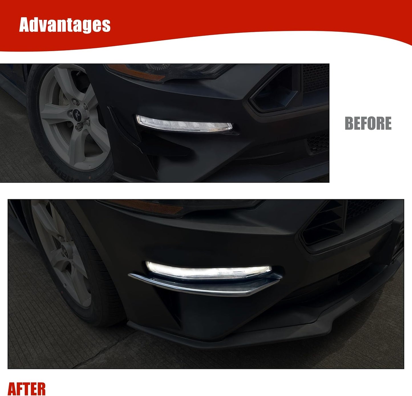 Luz antiniebla parachoques Ford Mustang 18-23 negro