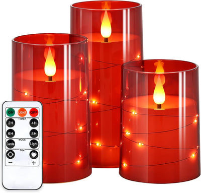 Velas LED parpadeantes con luces estrellas control remoto