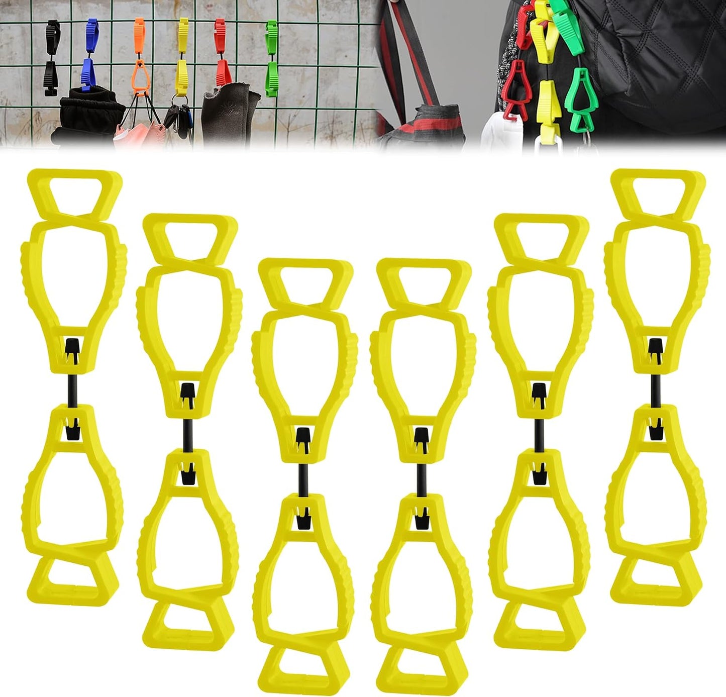 6 Pzas Clips Guantes Resistentes Ajustables Trabajo