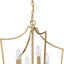 Lámpara techo candelabro metal 4 luces color dorado