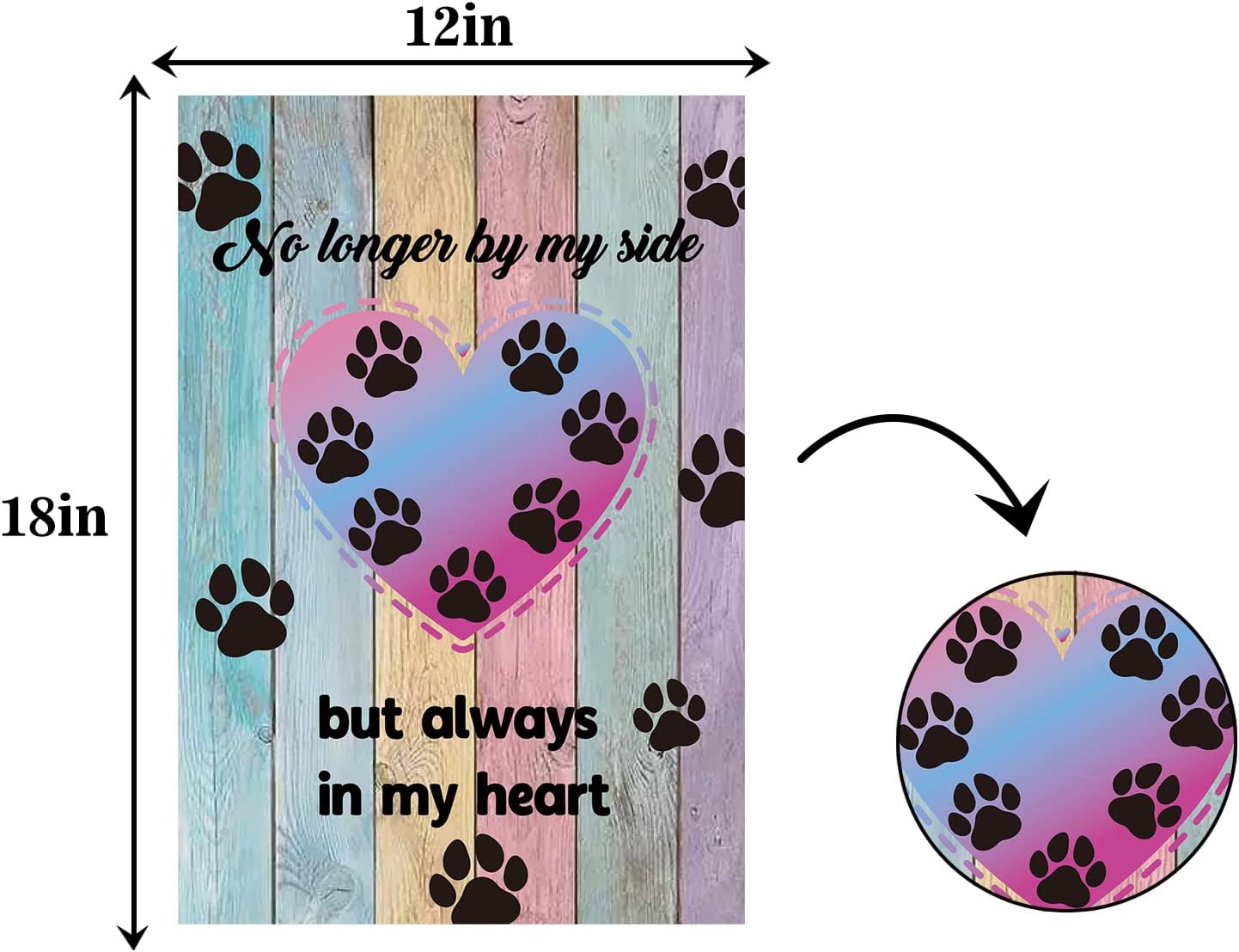 Bandera jardín texto inglés patas madera recuerdo mascota
