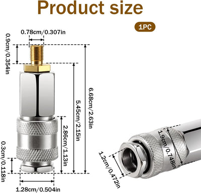 Adaptador inflador neumáticos compresor aire dorado