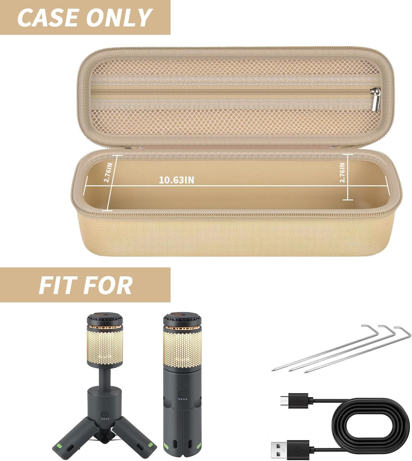 Funda luz camping para BYSOU SupeDesk AsFrost con asa gris