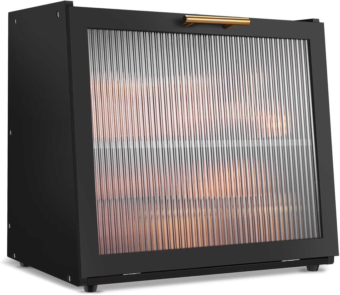Caja pan doble capa bambú cocina con ventana