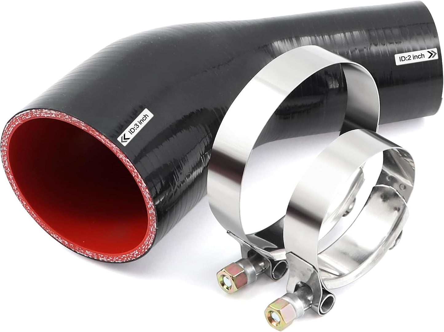 Manguera silicona reductor 2-3" 4 capas abrazaderas T Turbo
