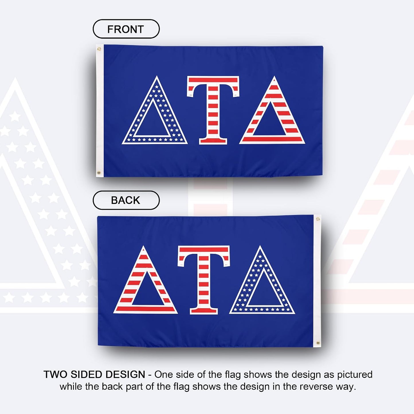 Bandera Delta Tau Delta 3x5ft para eventos y exhibición