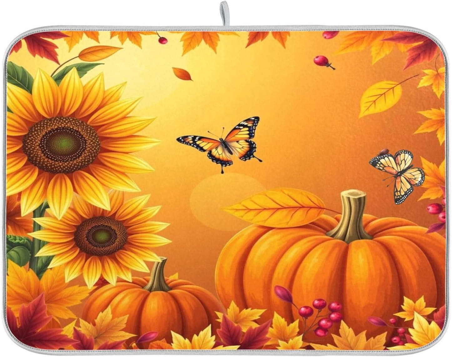 Manta secadora otoño 18x24pulg hojas calabaza cocina