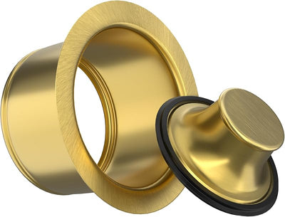 Brida drenaje fregadero con tapón 3.5" cepillado dorado