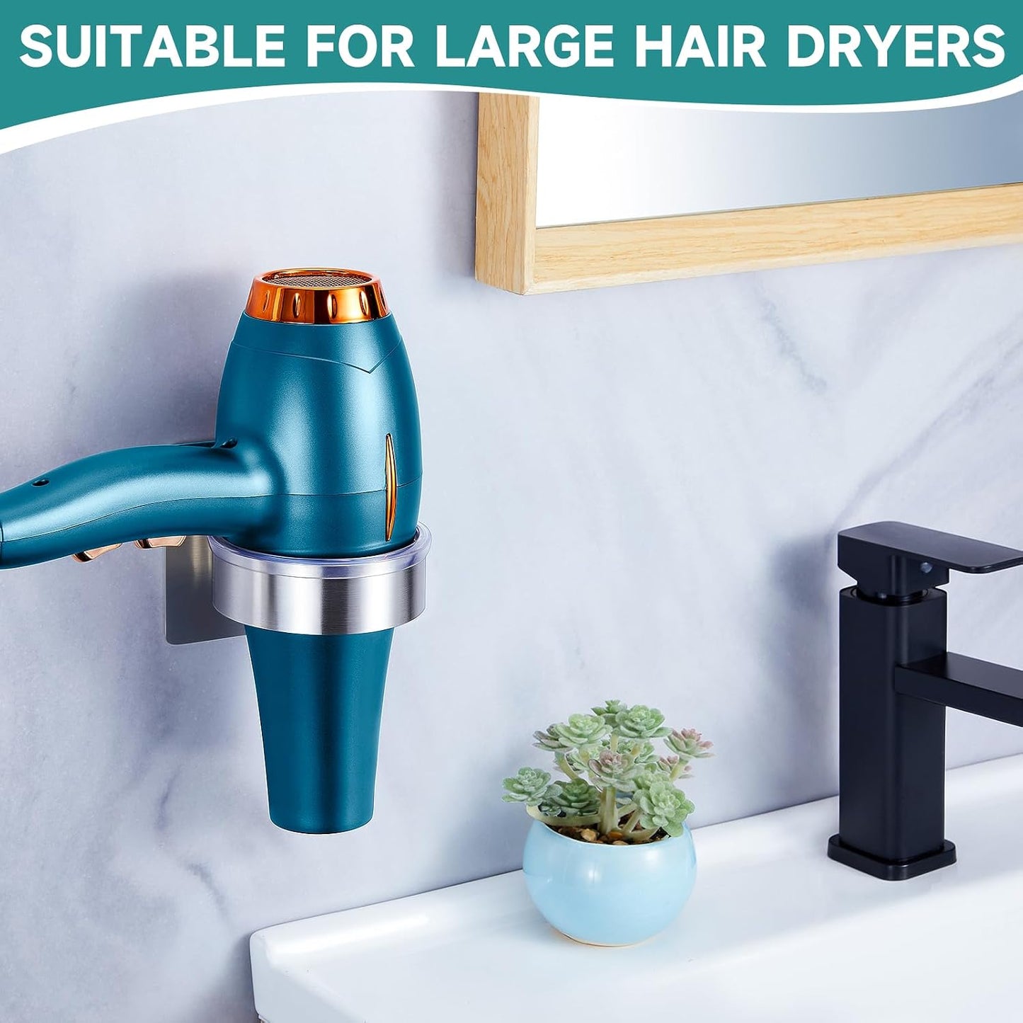 Soporte adhesivo para secador de pelo baño peluquería