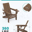 Silla Adirondack plegable con portavasos HDPE color marrón