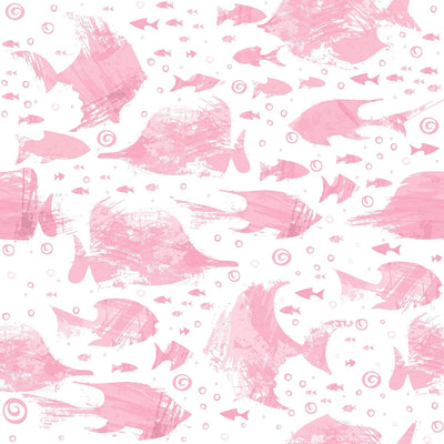 Papel tapiz autoadhesivo peces rosados baño dormitorio 17.3x197pulg