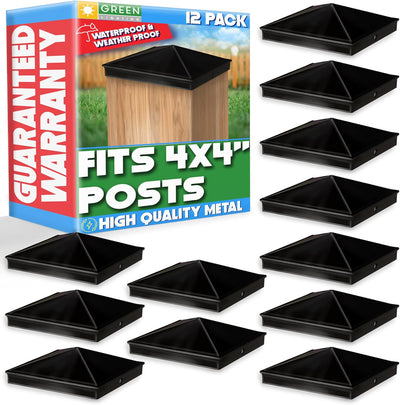 Cubierta aluminio 4x4pulg para poste pirámide 12 pzas
