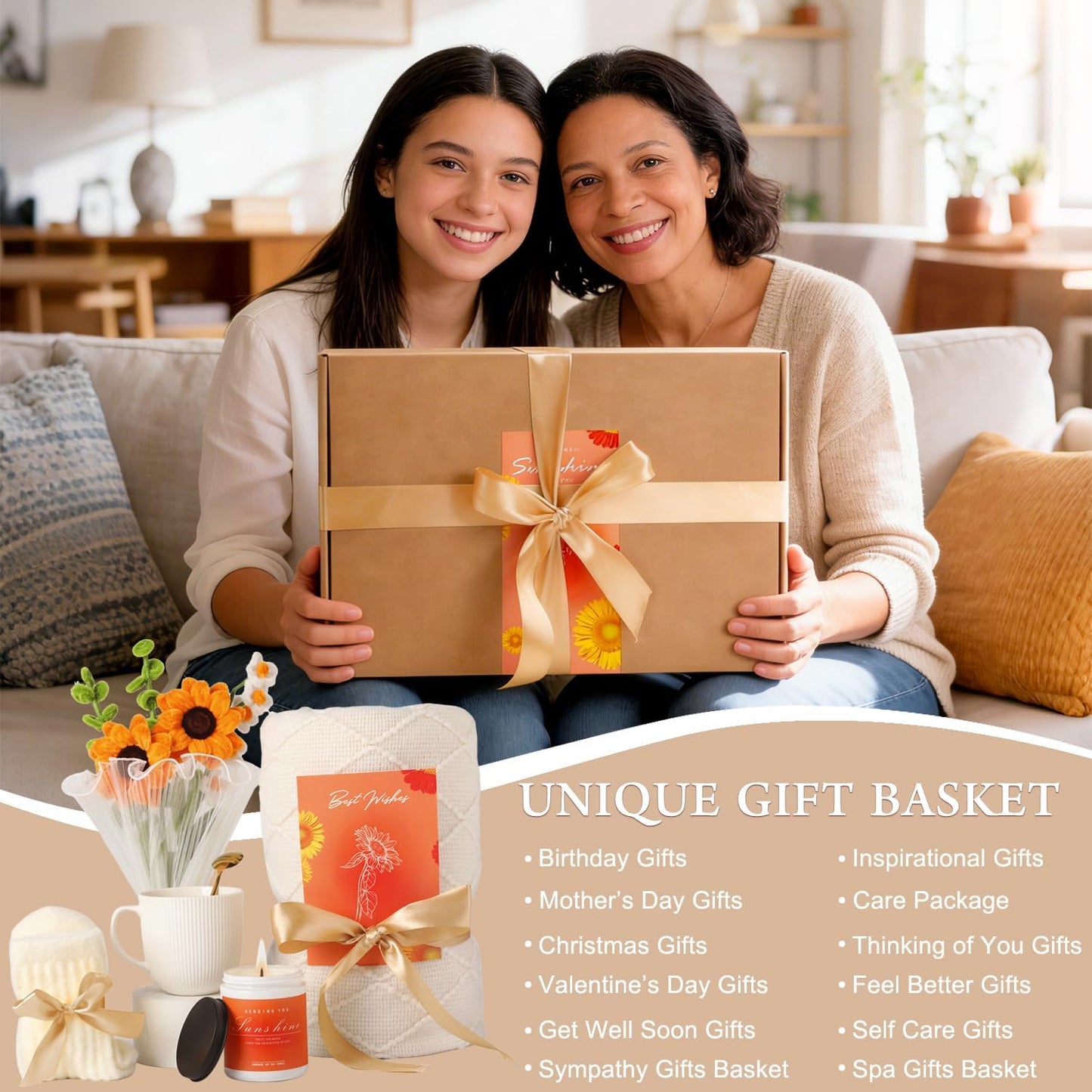 Caja regalo para mujer con cesta de abrazo