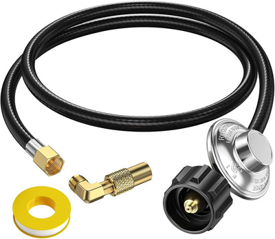 Manguera propano 5ft con regulador para fogata patio 3/8pulg