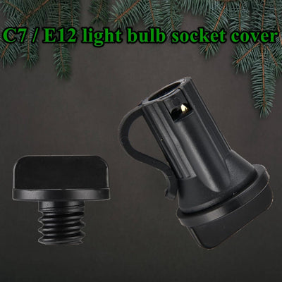 20 Tapones Seguridad C7 Tapa Enchufe Luz Negro