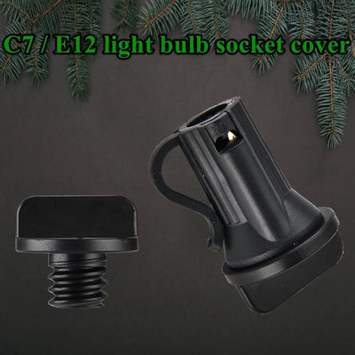 20 Tapones Seguridad C7 Tapa Enchufe Luz Negro