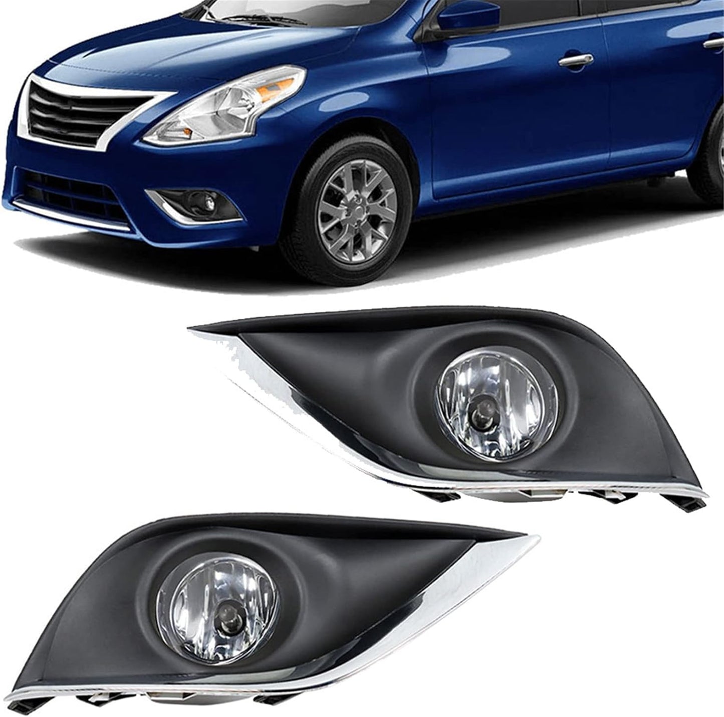 2 Lámp. antiniebla repuesto Nissan Versa 15-18 con bombilla