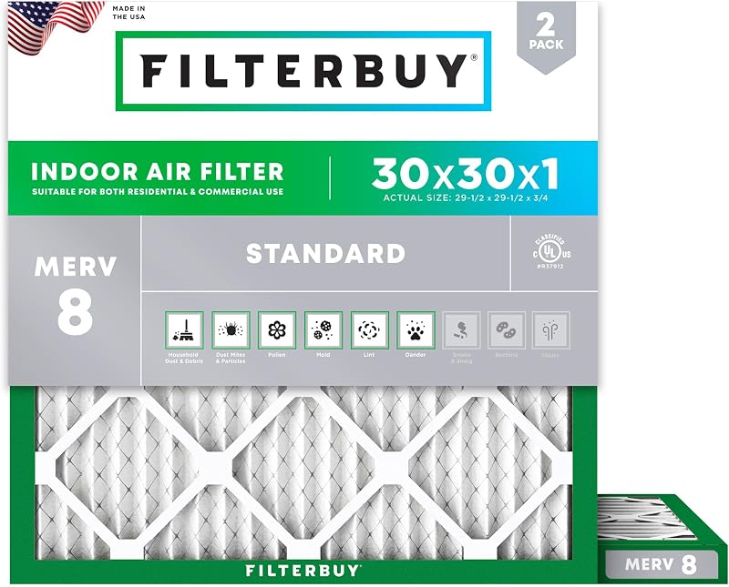 Filtro aire MERV 8 30x30x1 plisado electrostático HVAC