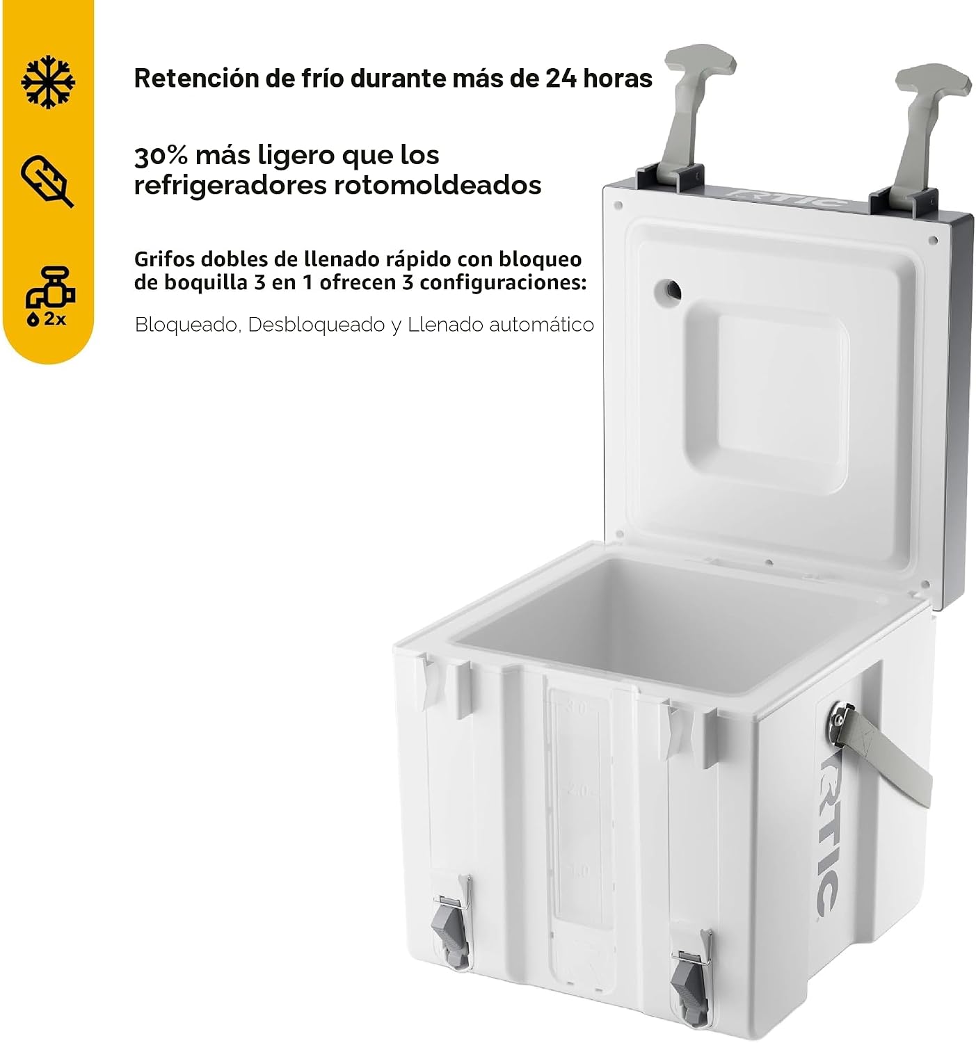 Enfriador agua portátil 3gal 2 grifos sin BPA blanco
