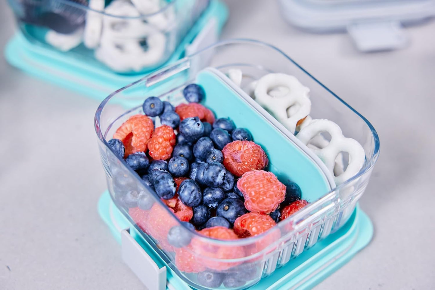 Contenedor Bento Alimentos Verde Menta con Tapa