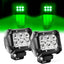 Foco LED 4" verde tipo spot 18W todoterreno señal seguridad