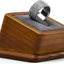 Soporte joyas madera anillo cuadrado pendientes gris