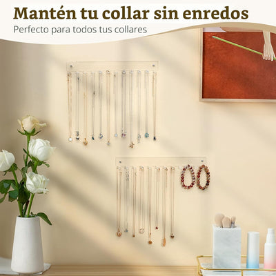 Soporte acrílico para collares 12 ganchos colgante