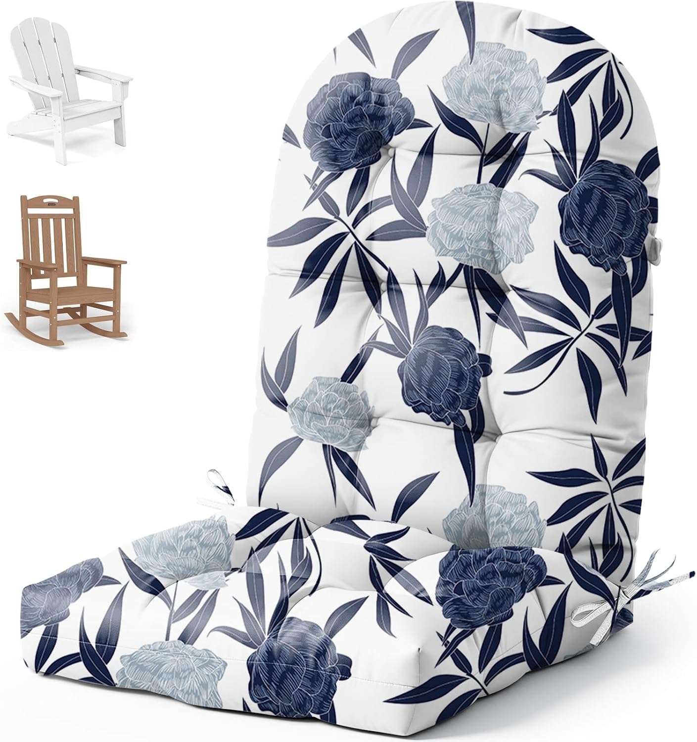 Cojín impermeable silla mecedora Adirondack 44" azul