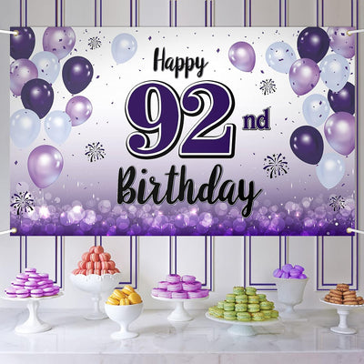 Decoración cumpleaños 92 globo morado grande