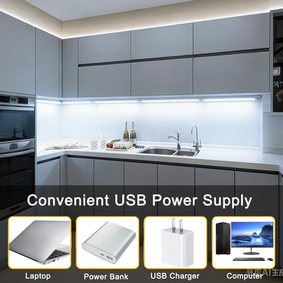 Tira LED COB USB 5V 3.3pies ancho 0.315pulg blanca fría regulable
