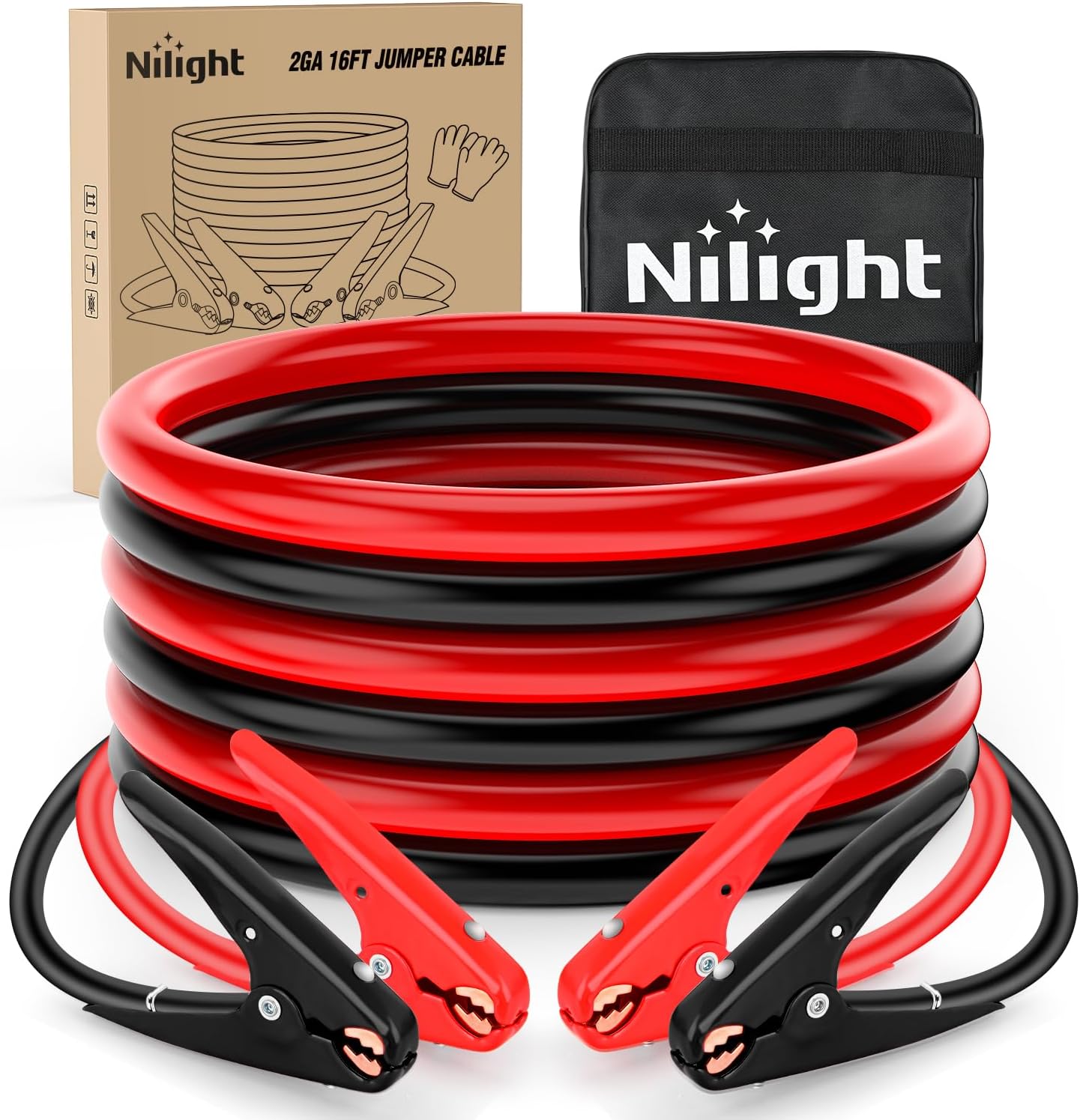Cables arranque batería coche 4.88m 800A CCA con bolsa