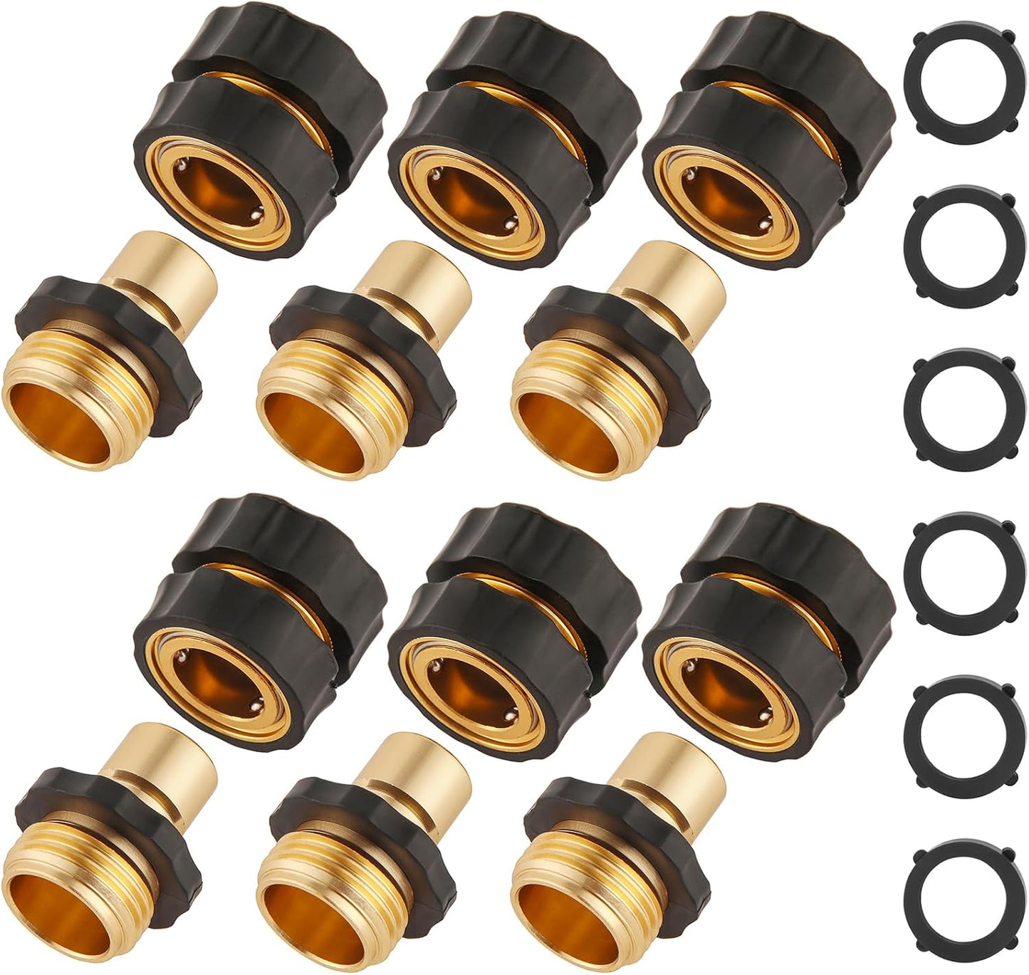 Conector rápido manguera 3/4pulg juego 6