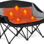 Silla camping doble climatizada acolchada plegable para 2