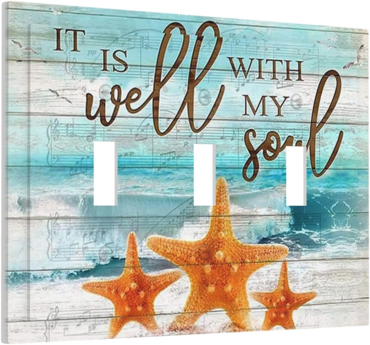 Cubiertas decorativas placa interruptor luz estrella mar azul